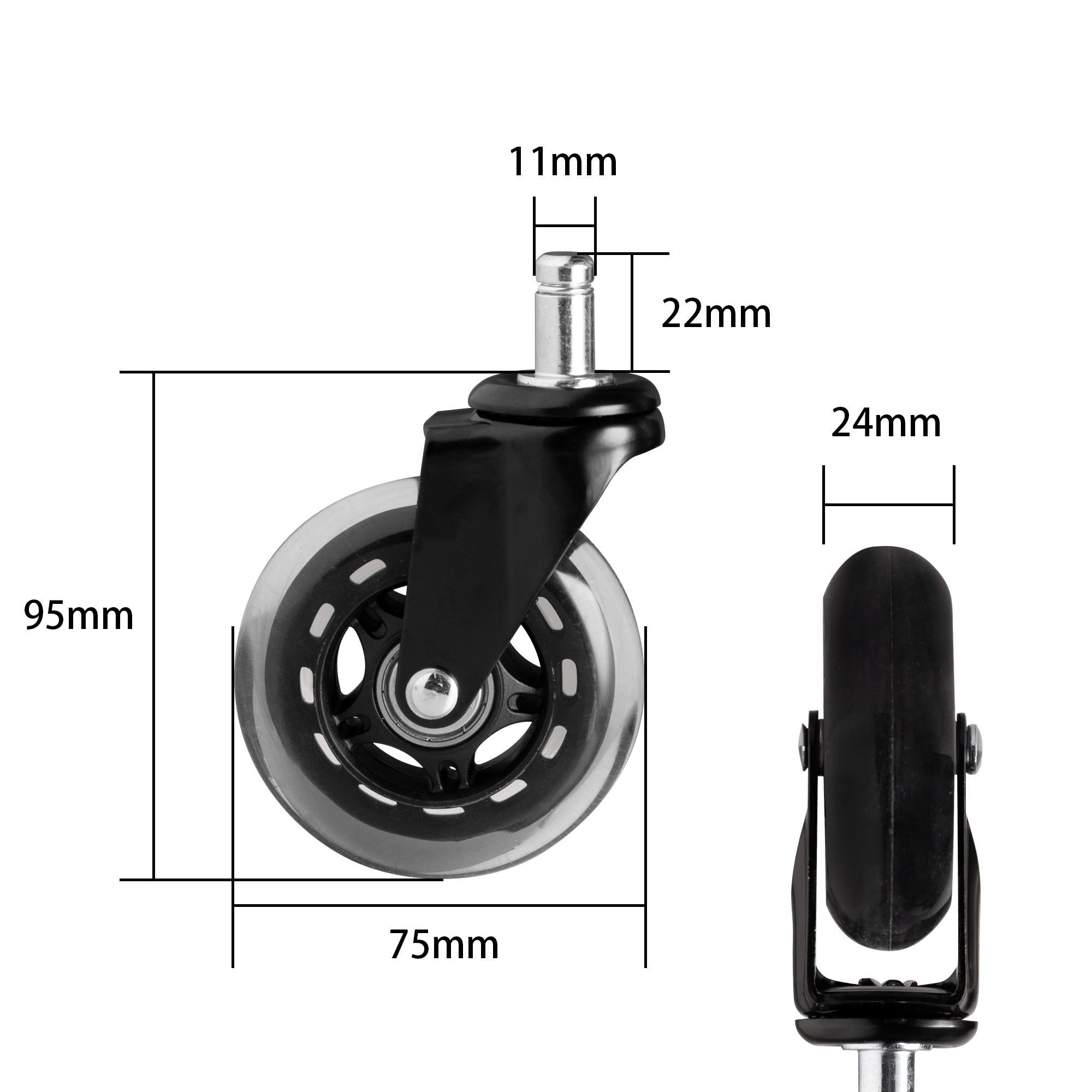 PU Silent Universal wheels With lock