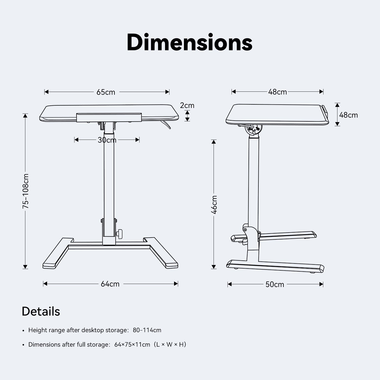 MUSSO AnyDesk D7 SpaceFold Mobile Standing Desk
