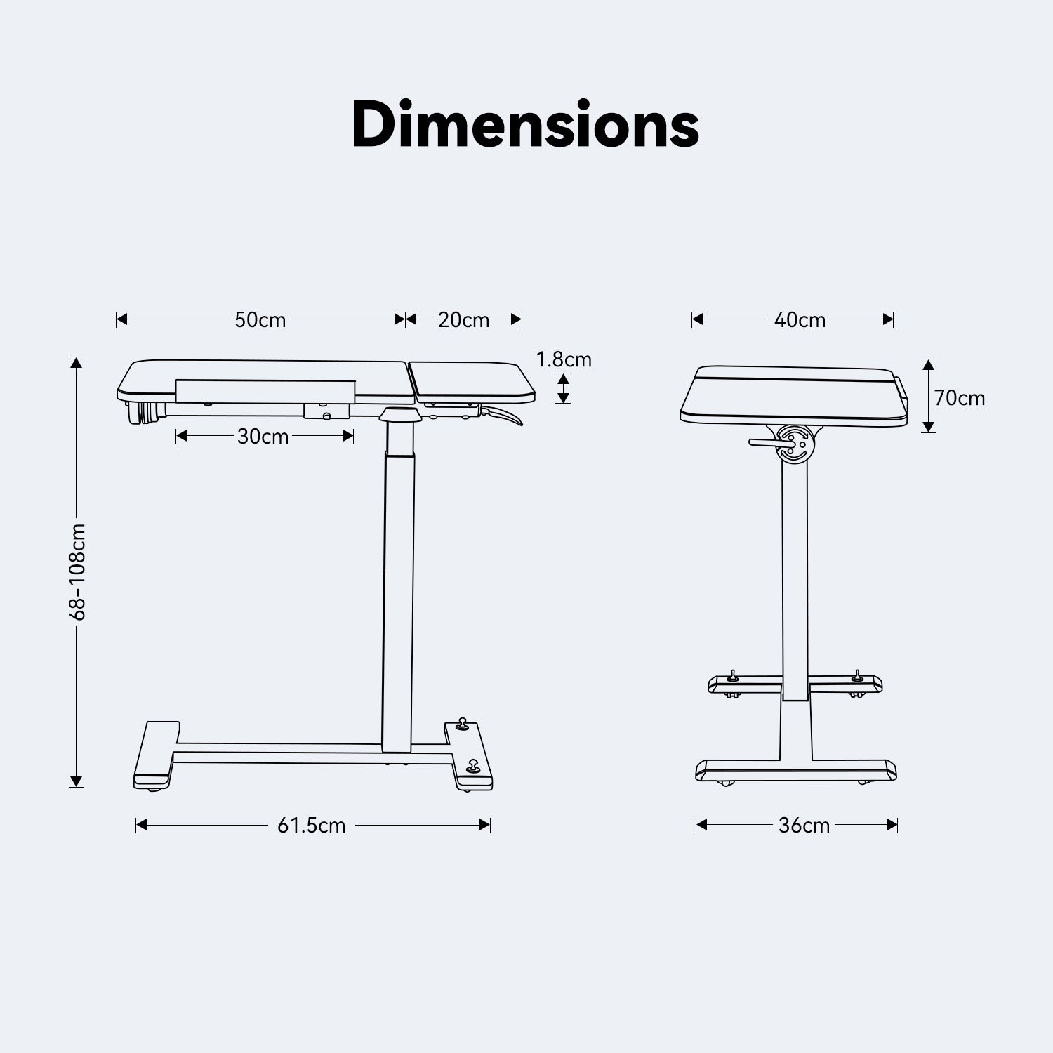 MUSSO AnyDesk D5 Flippable Mobile Standing Desk
